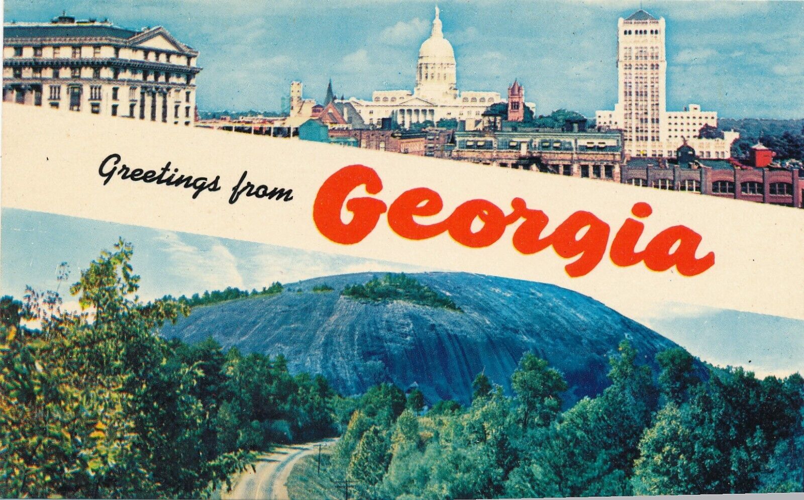 Greetings from Georgia Stone Mountain and Atlanta vintage unposted