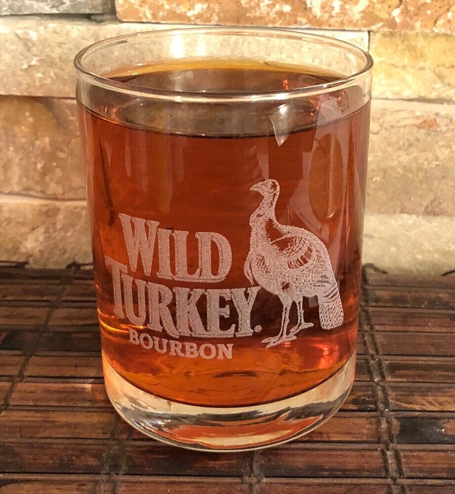 WILD TURKEY BOURBON Collectible Whiskey Glass 8 Oz