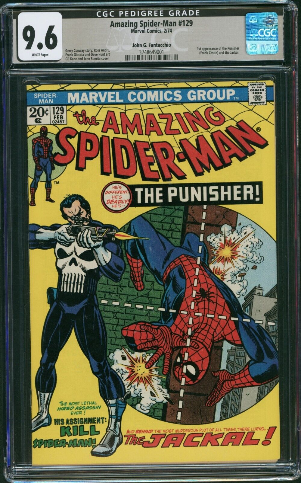 Amazing Spider-Man #129 (Marvel 1974) CGC 9.6 White PEDIGREE - 1st App. Punisher