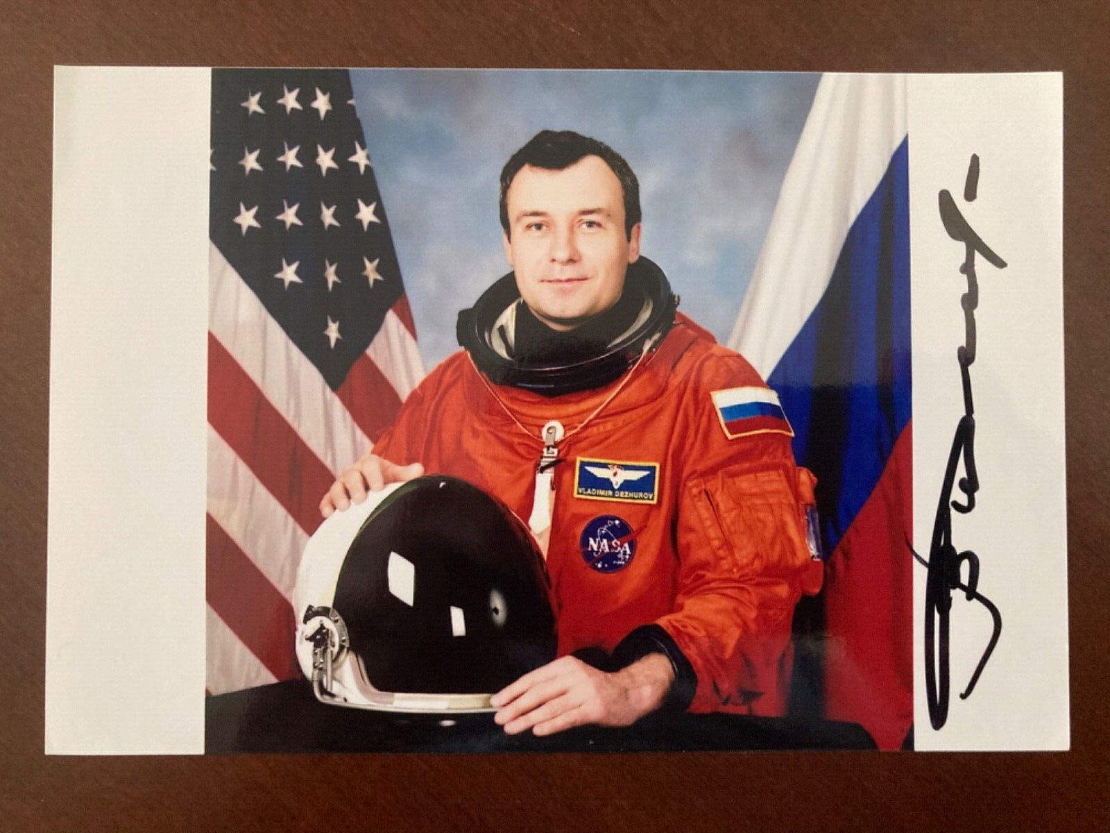 Vladimir Dezhurov, Cosmonaut-244 Days in Space-9 Space Walks-Signed Photo-COA