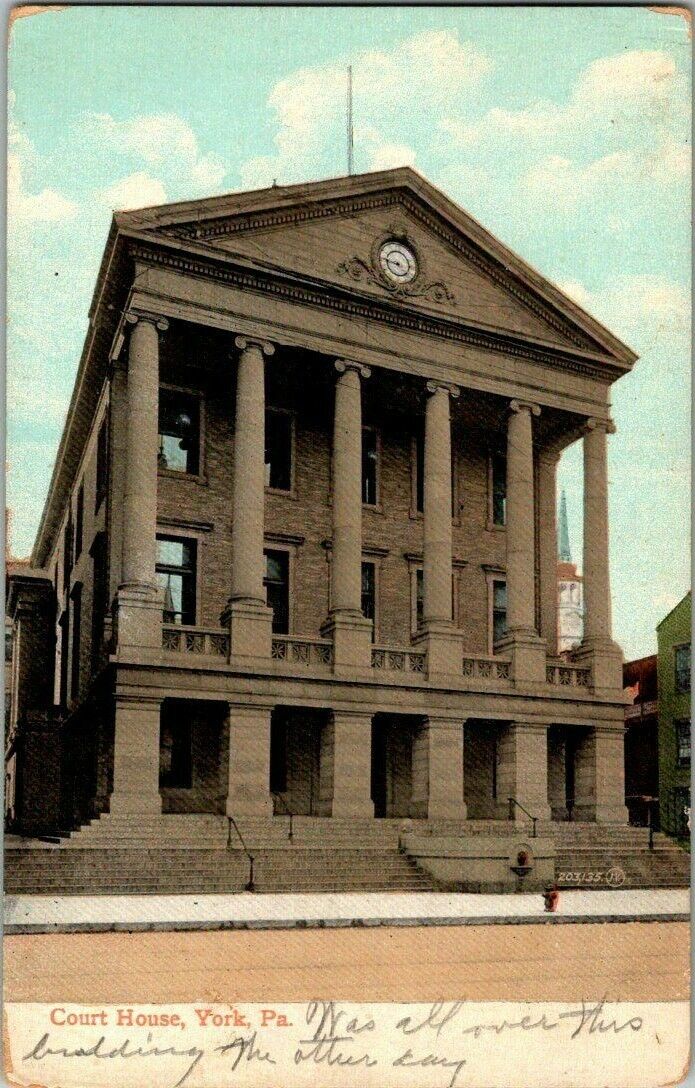 1907. YORK, PA. COURT HOUSE. POSTCARD JJ4