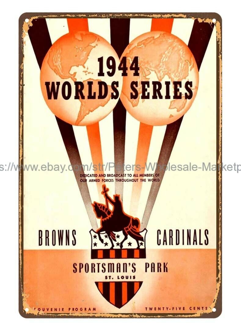 1944  vs Browns Baseball sports metal tin sign