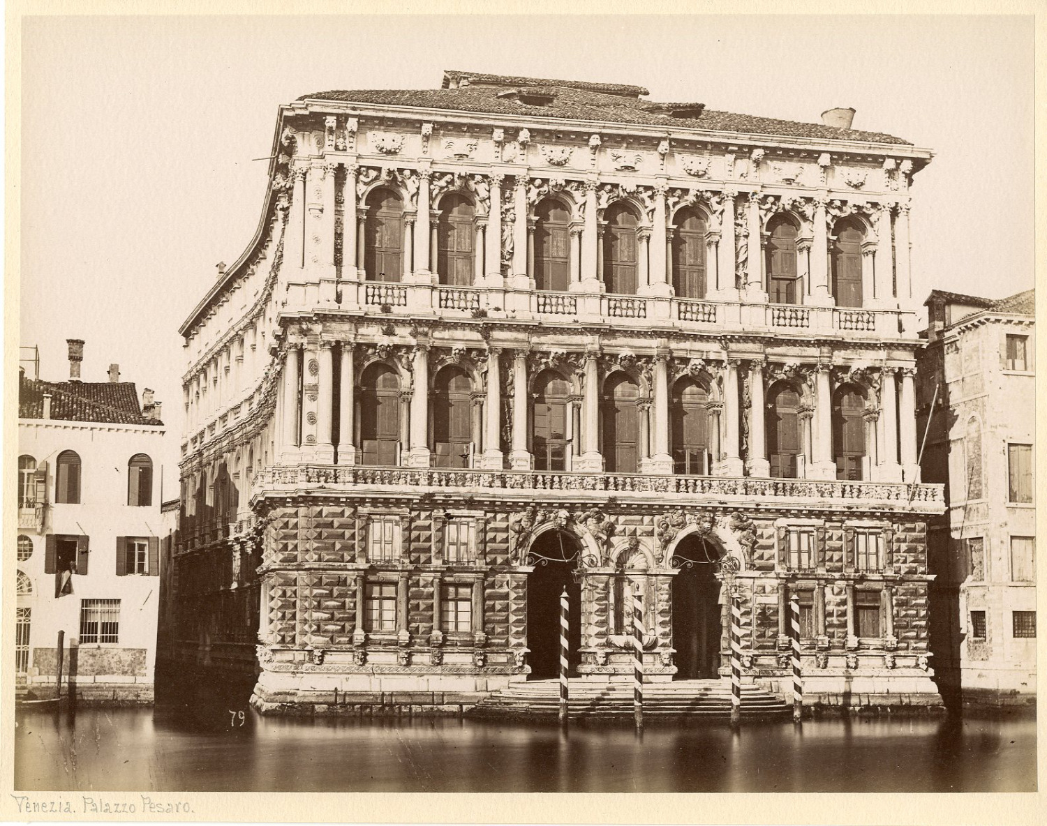 Italy, Venezia, Palazzo Pesaro Vintage Albumen Print.  Albumin Print 20