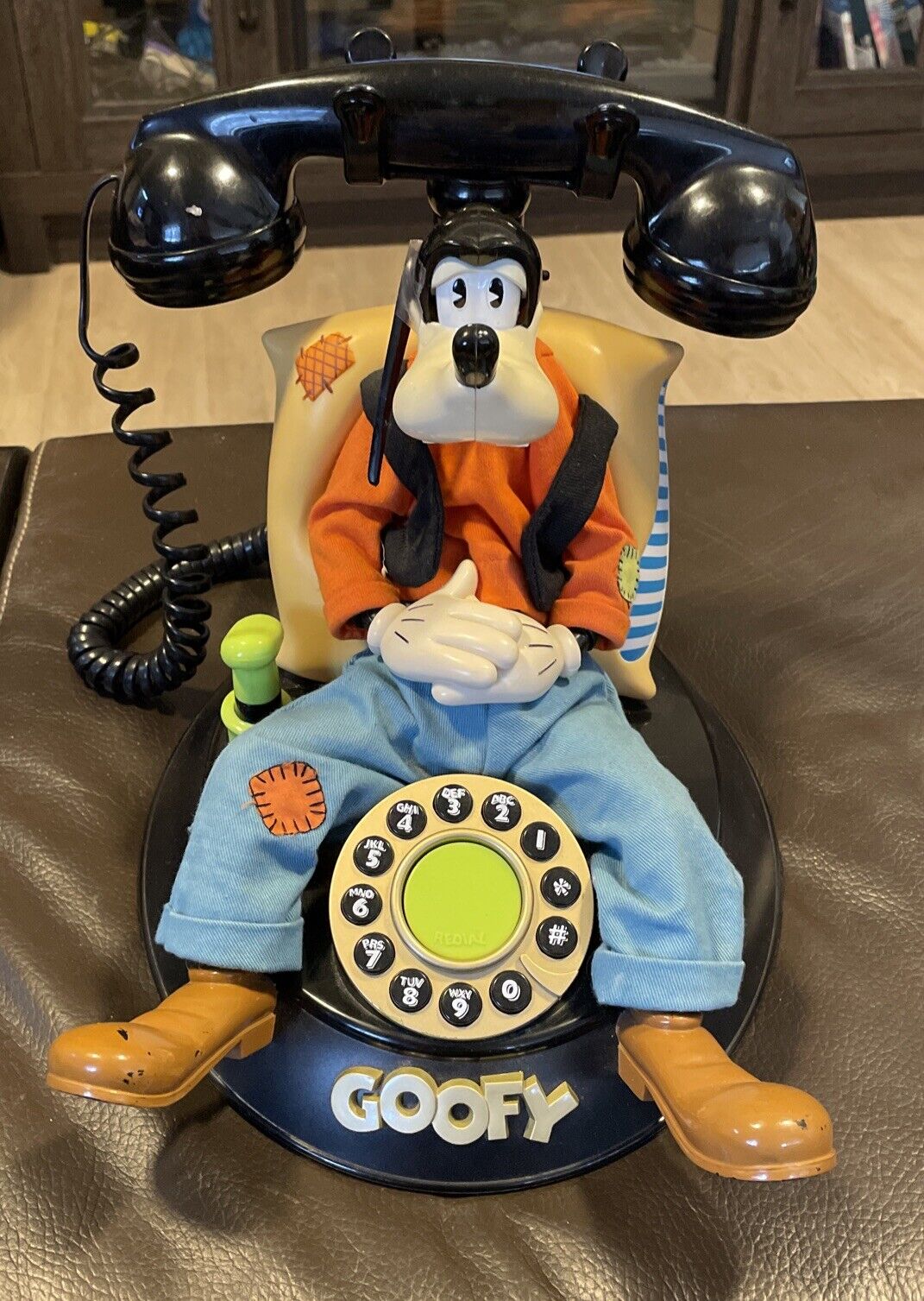 Vintage Disney Telemania Goofy Animated Talking Sleeping Landline/Corded Phone