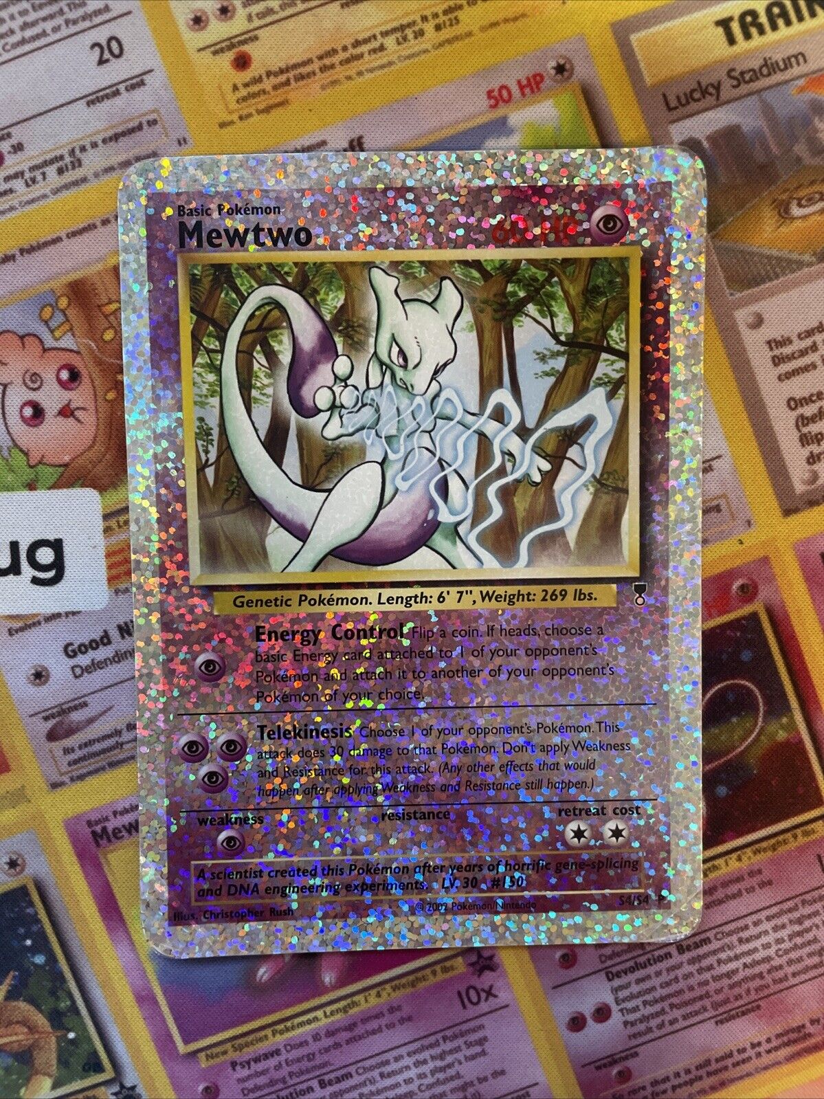 Pokemon Card Mewtwo S4/S4 Legendary Collection Jumbo Box Topper HP/DAMAGED