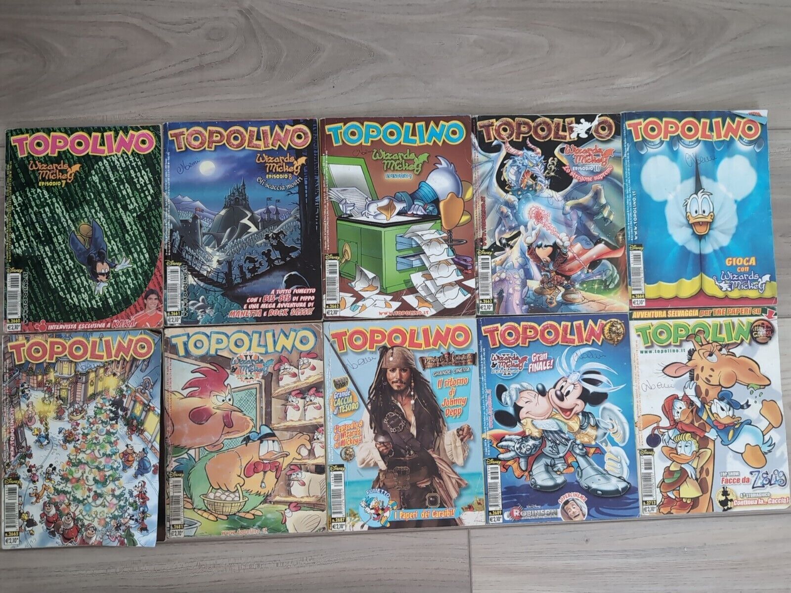 Lot Of 10 Walt Disney Topolino Italian Comic Books 2006-2007