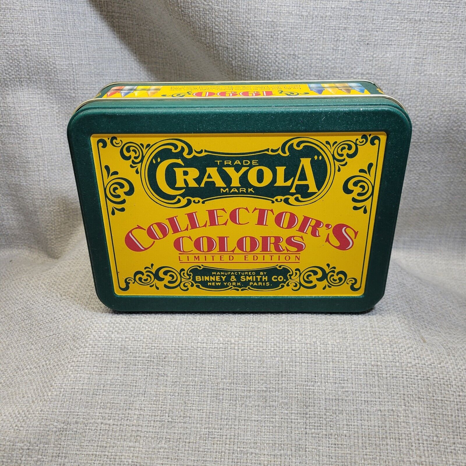 Vintage Crayola Collectors Colors Limited Edition 1991 Metal Tin with Crayons