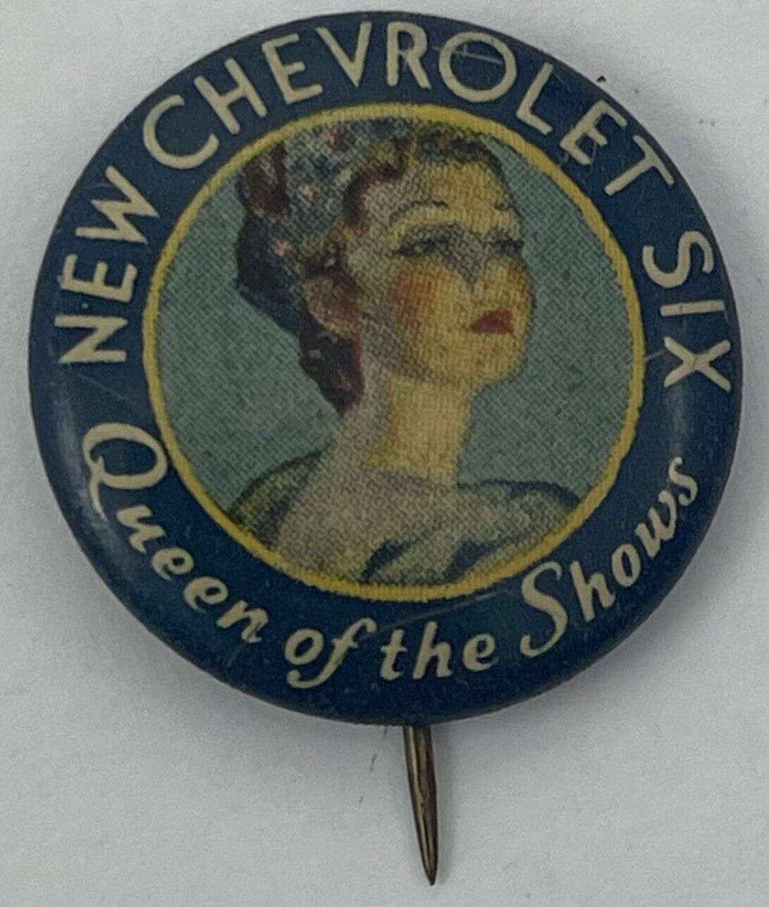 1932 New Chevrolet Six Queen of the Shows Car Automobile Pinback Button