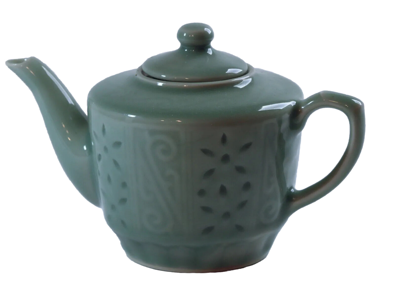 Celadon Teapot Zhongguo Longquan Antique Late 20th Century Stamp China 5” EUC
