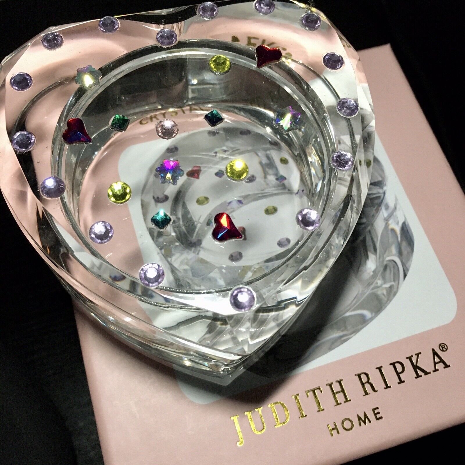 Judith Ripka Heart Crystal Rhinestone Jewelry Trinket Box NIB Valentine\'s Day