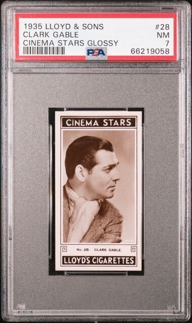 1935 Lloyd & Sons Cinema Stars Glossy #28 Clark Gable PSA 7 NM