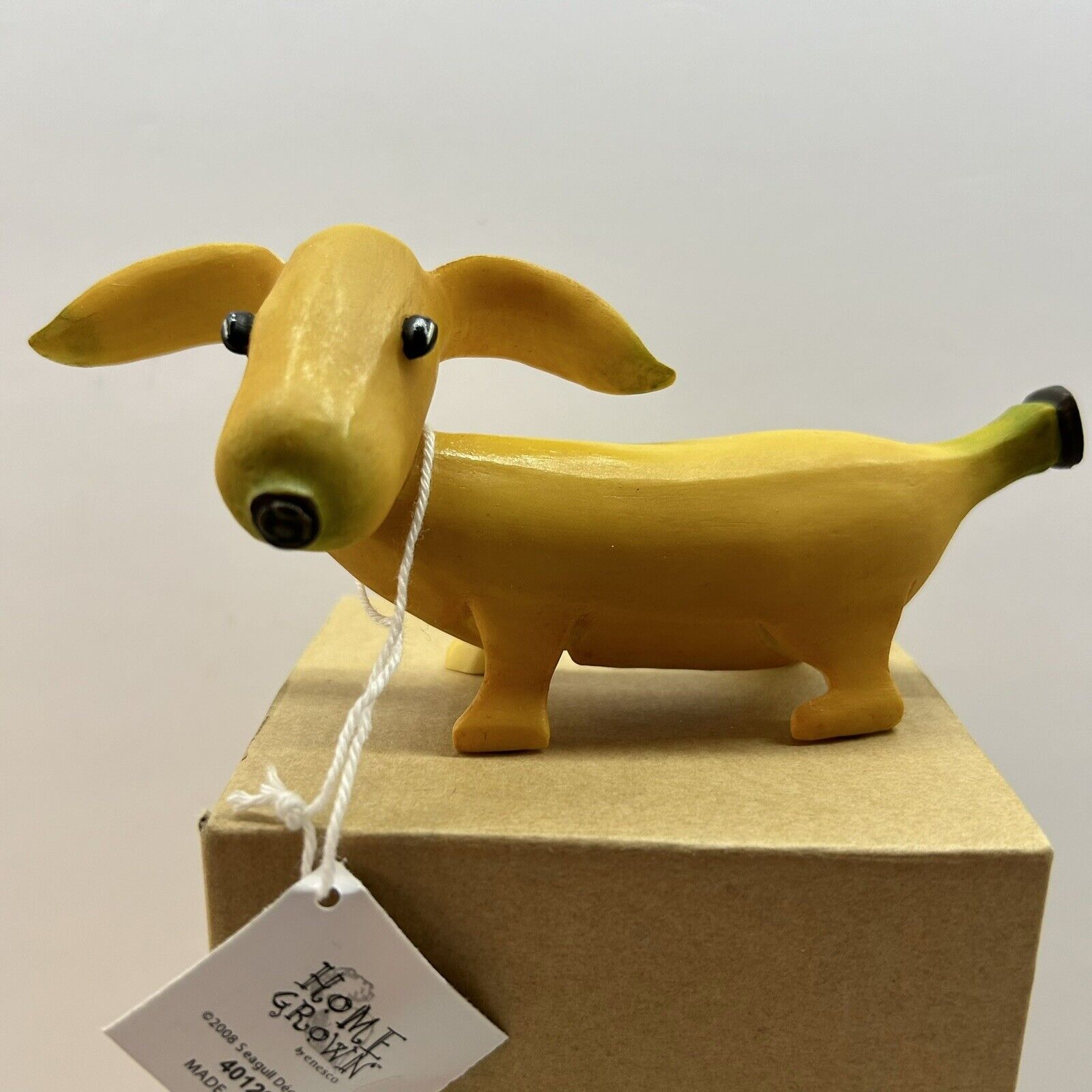 Enesco Home Grown Banana Dachshund Dog Figurine Retired #4012885 Rare NEW In BOX