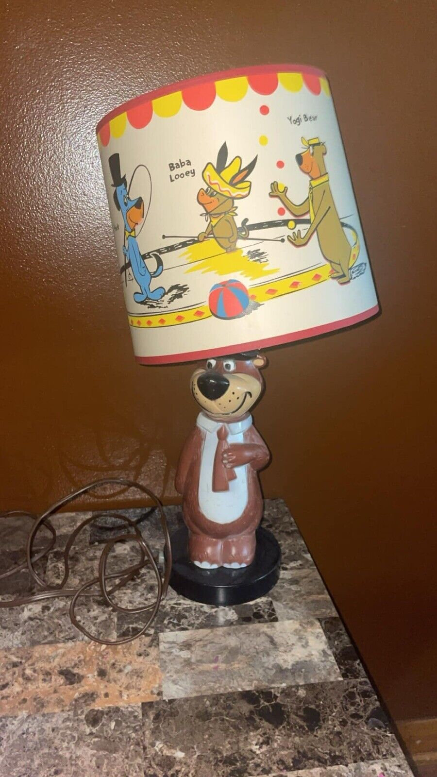 1960s Yogi Bear Lamp with Hanna Barbera Character Shade