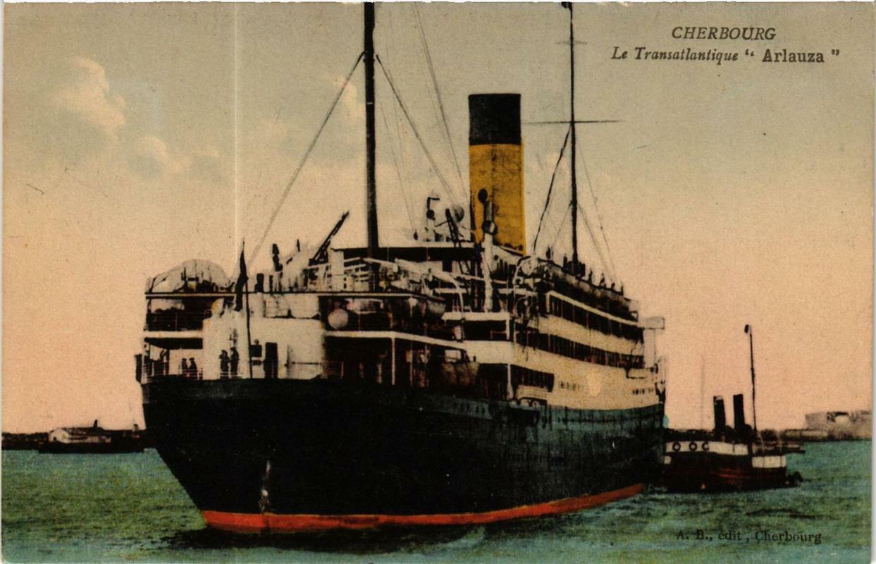CPA AK Cherbourg - Le Transatlantique \'Arlauza\' SHIPS (762603)