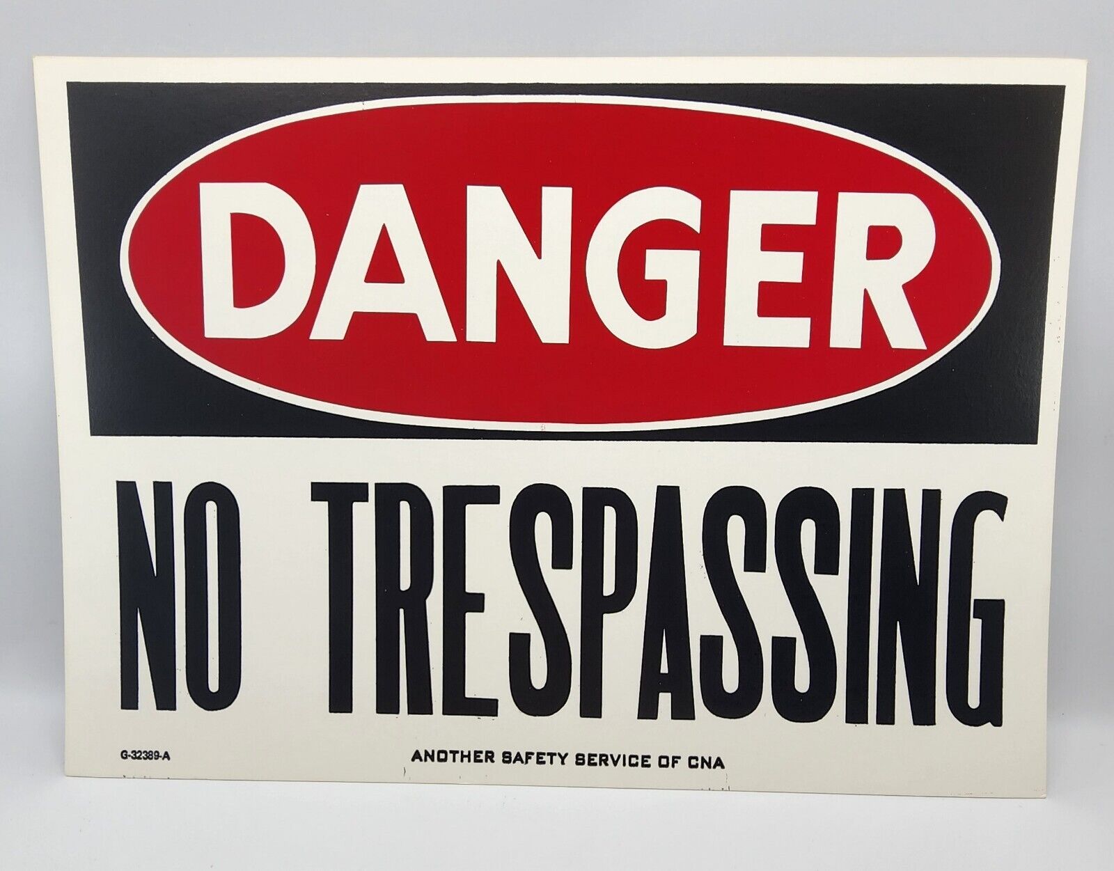 Vintage Danger No Trespassing Cardboard Sign 10\
