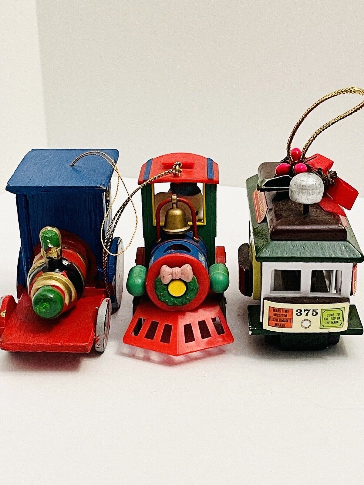 3 Lot VTG  Christmas Ornaments Mouse Train Hallmark KCI Seasonal Collectibles