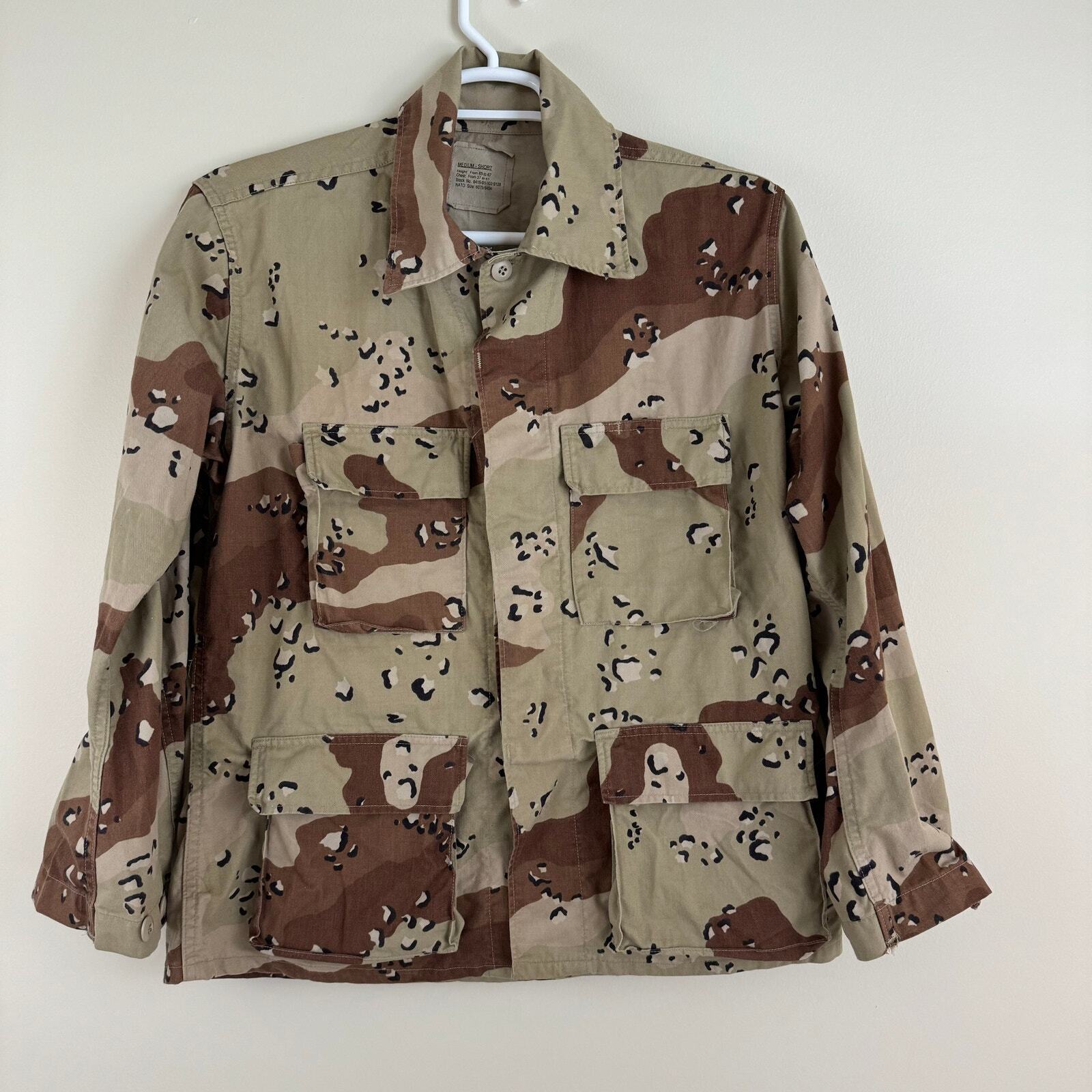 Vintage Desert Camouflage BDU Shirt Coat Men\'s Med/Short Chocolate Chip Gulf