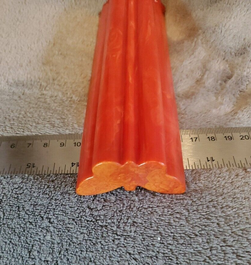 Beautiful Chunky Red Marbled Catalin Bakelite Butterfly Rod
