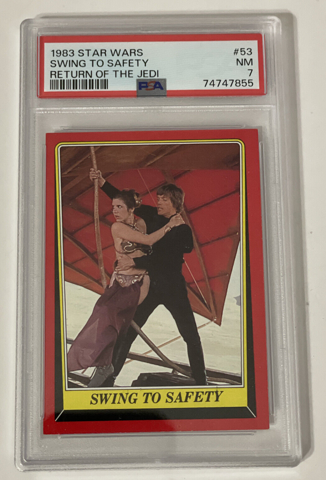 1983 Star Wars Return of the Jedi #53 Swing to Safety PSA 7 NM Luke and Leia