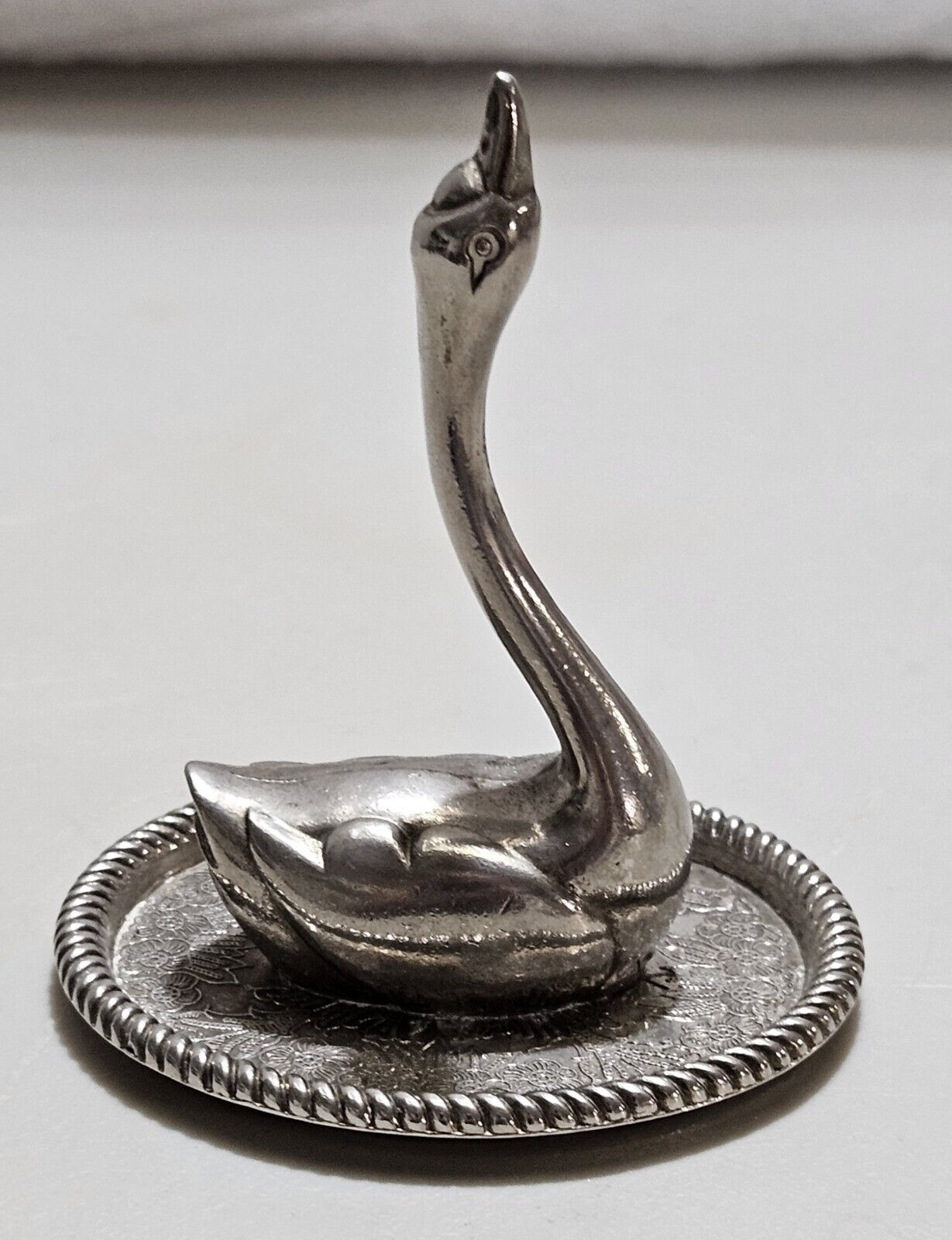 Vintage Pewter Swan Figurine