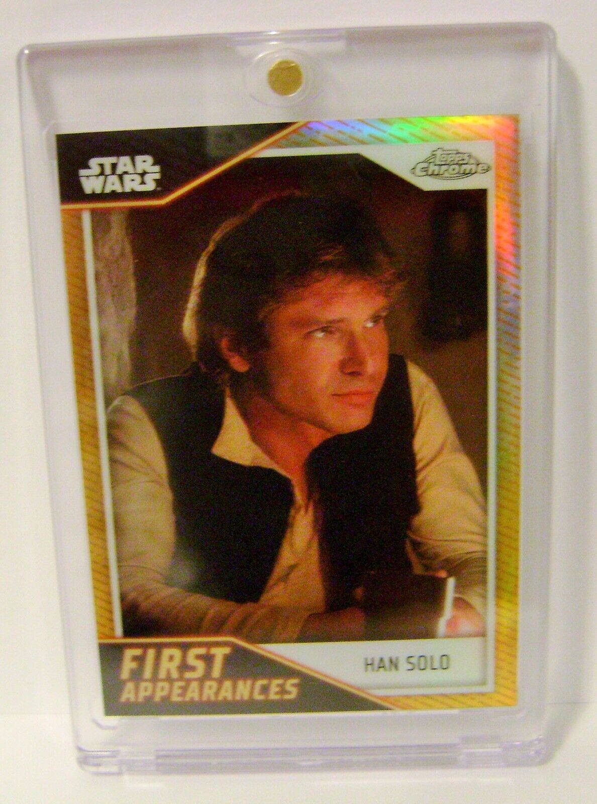 HAN SOLO HARRISON FORD #07 /25 GOLD FIRST APPEARANCE TOPPS STAR WARS CHROME 2023