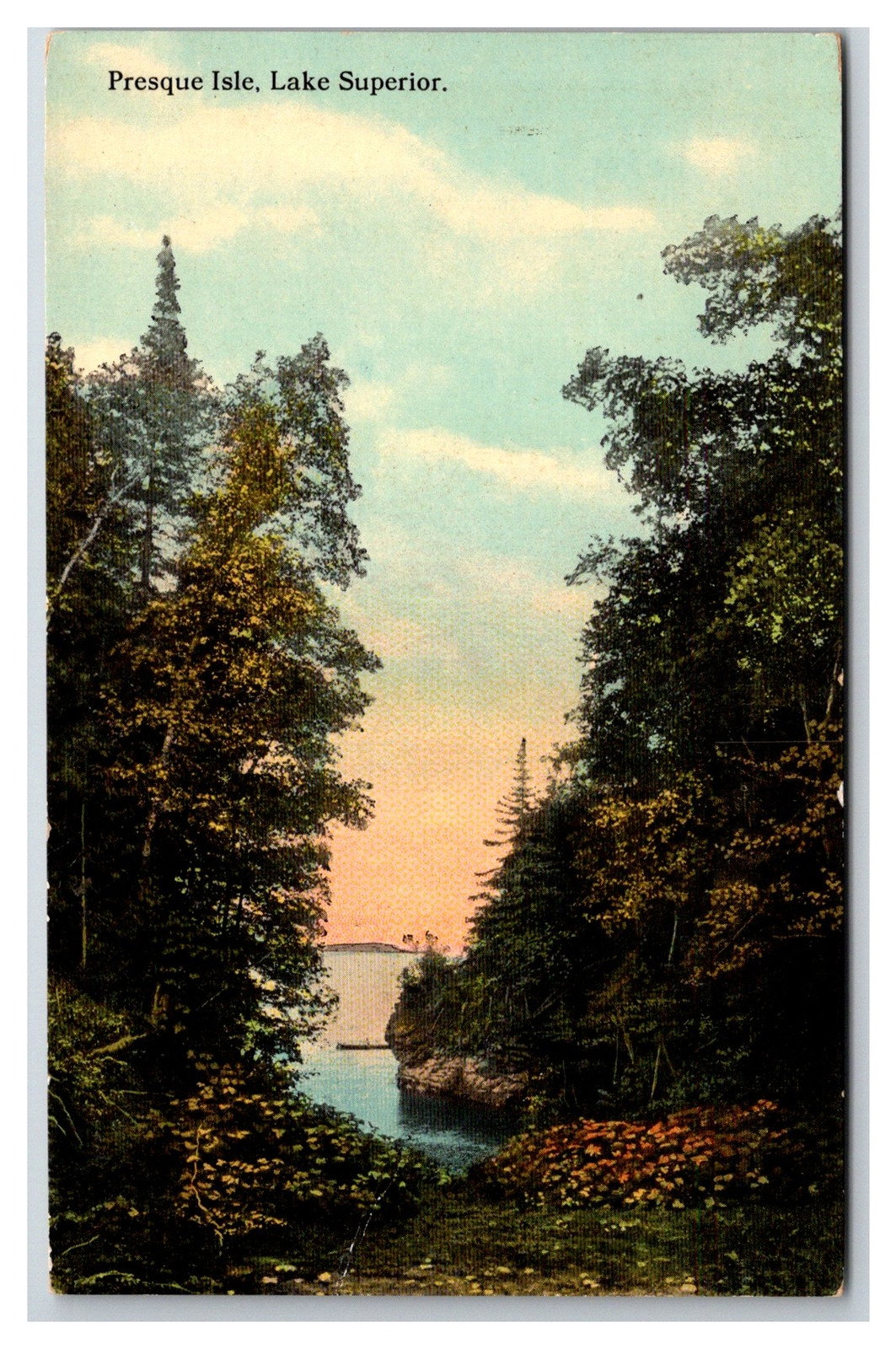 Harbor Presque Isle ~ Lake Superior Marquette Michigan MI Postcard