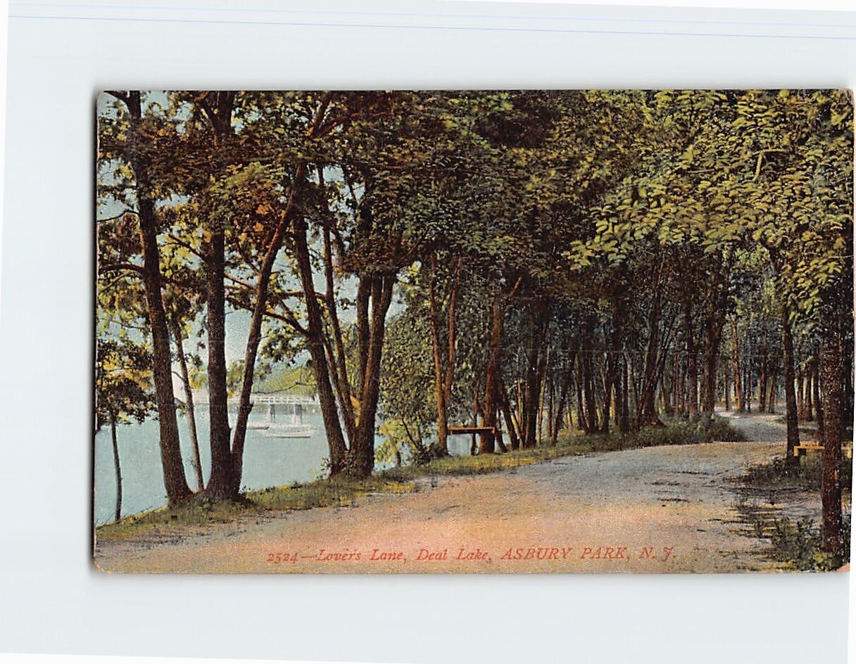 Postcard Lovers Lane Deal Lake Asbury Park New York USA