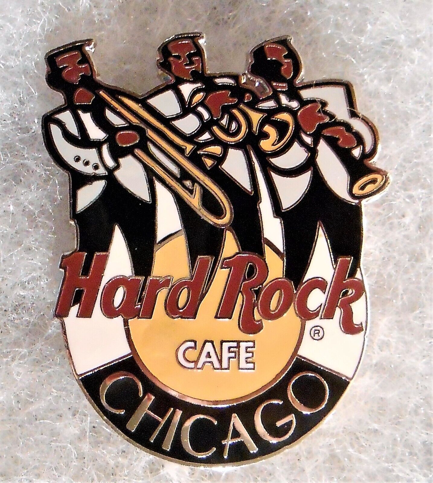 HARD ROCK CAFE CHICAGO JAZZ BAND TRIO PLAYING INSTRUMENTS PIN # 1802
