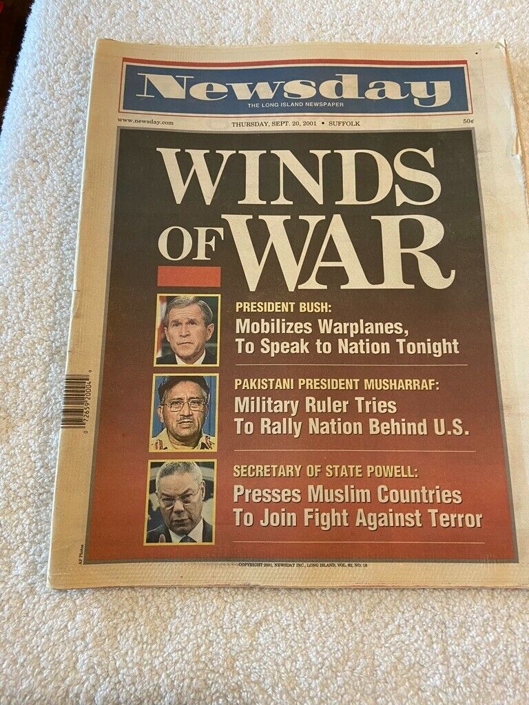 NY Newsday Newspaper September 20, 2001 Long Island Edition 9/11 Reporting
