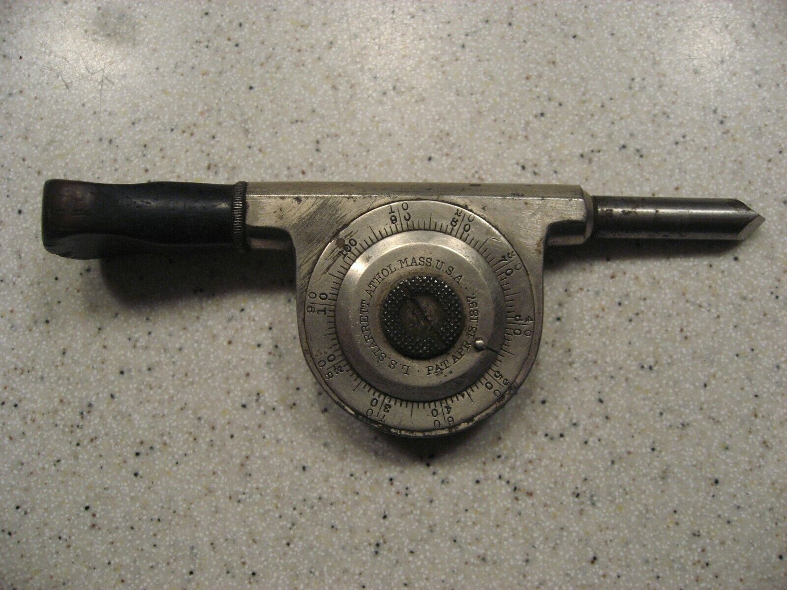 Vtg L.S. Starrett Tachometer/Speed Indicator Guage Pat. APR 19, 1897, Used