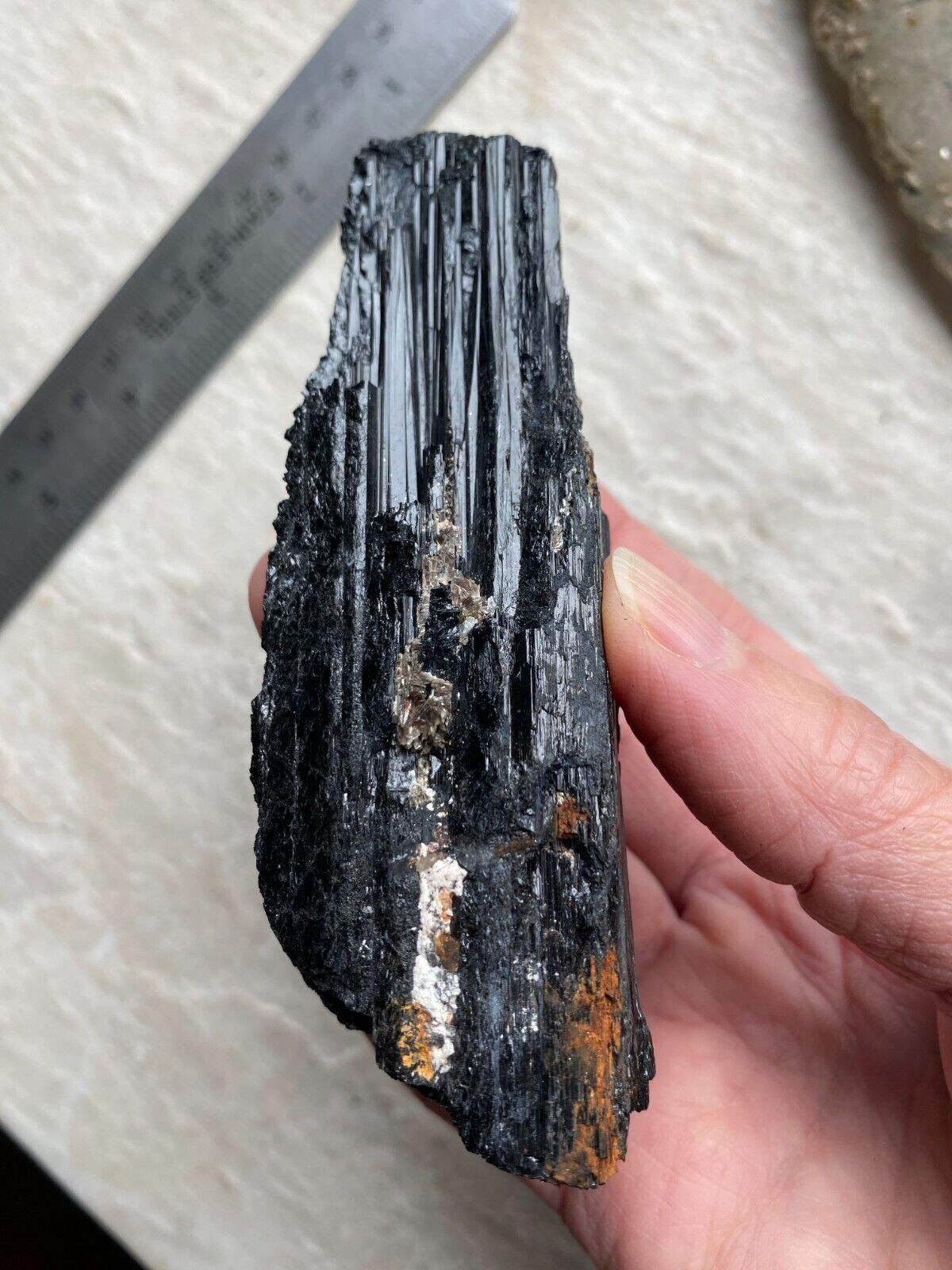 Black Tourmaline With Mica Crystals -Large Schorl Stones 170 Grams