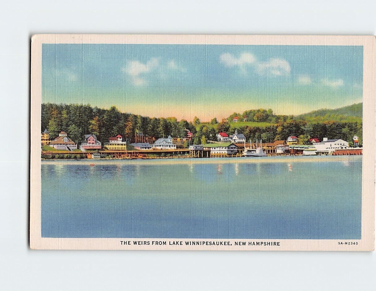 Postcard The Weirs from Lake Winnipesaukee New Hampshire USA