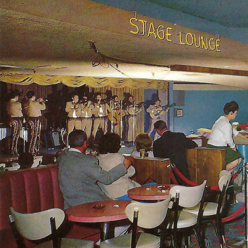 Vintage 1960s Crystal Bay Club Postcard Stage Lounge Lake Tahoe Nevada