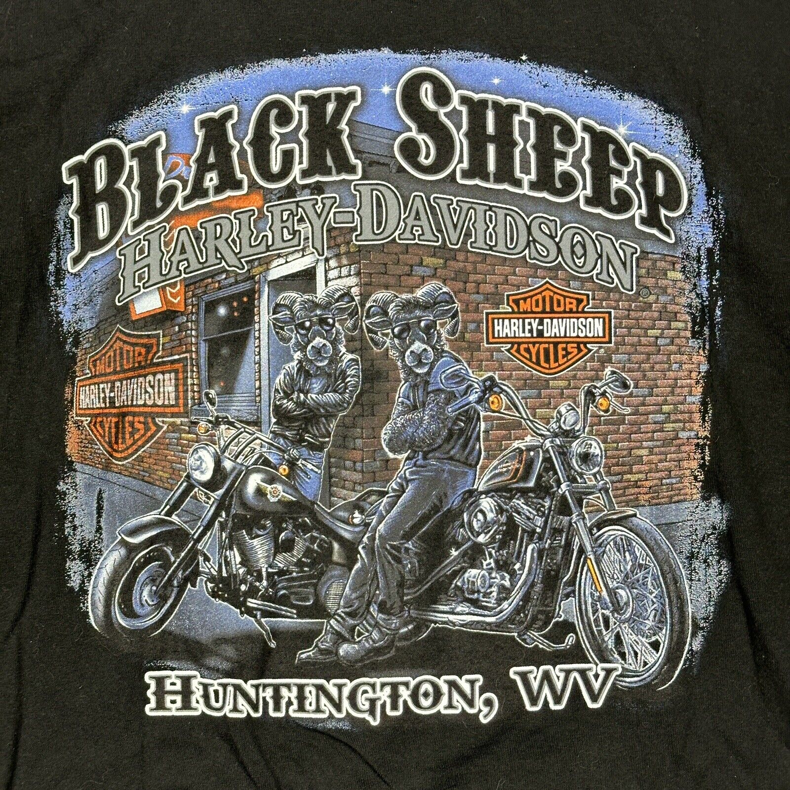 Harley-Davidson 2XL Black Sheep T-shirt Huntington West Virginia Short Sleeve