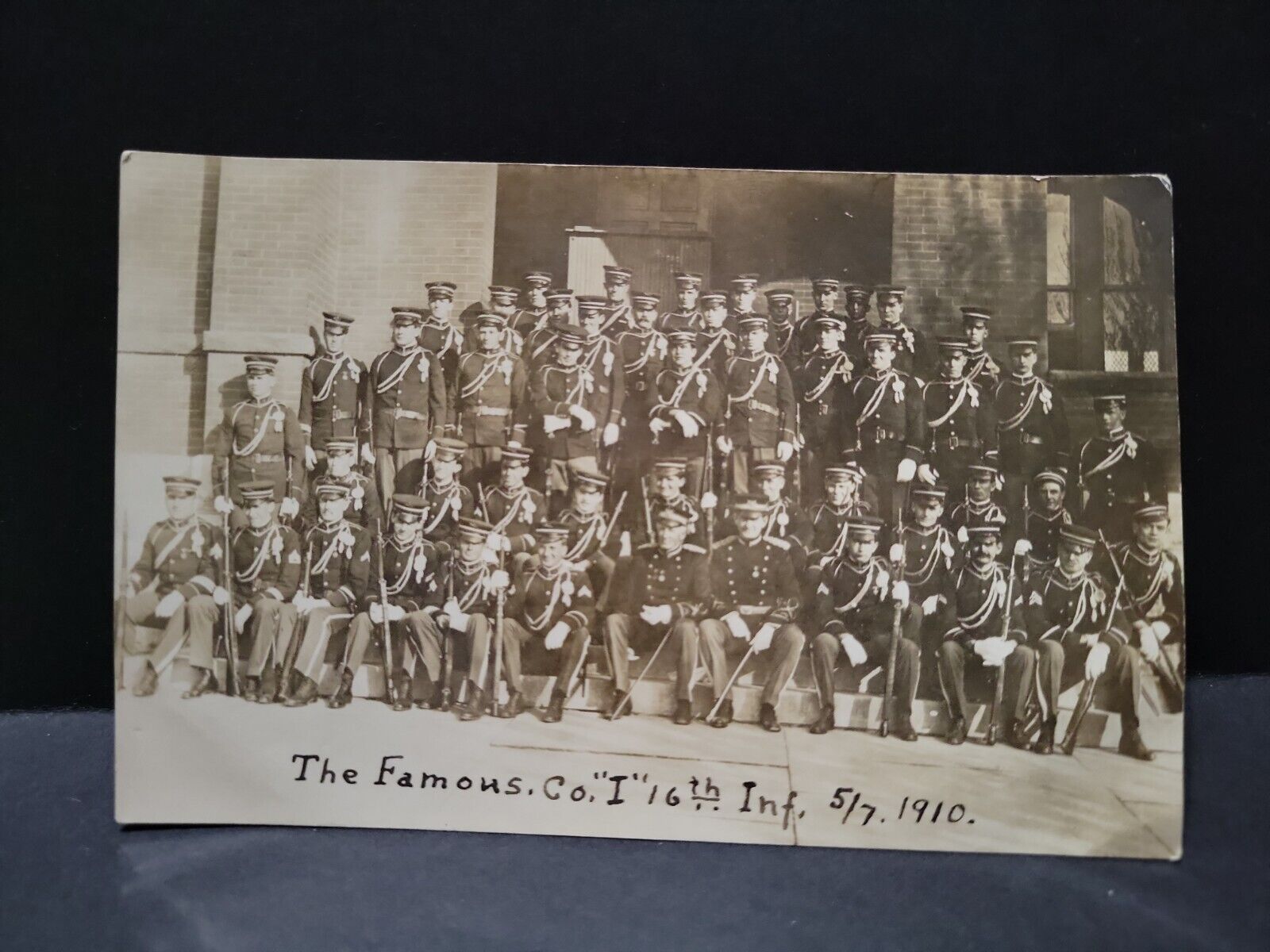 Rare 1910 Co. I 16th Infantry Real Photo Postcard RPPC Military History 