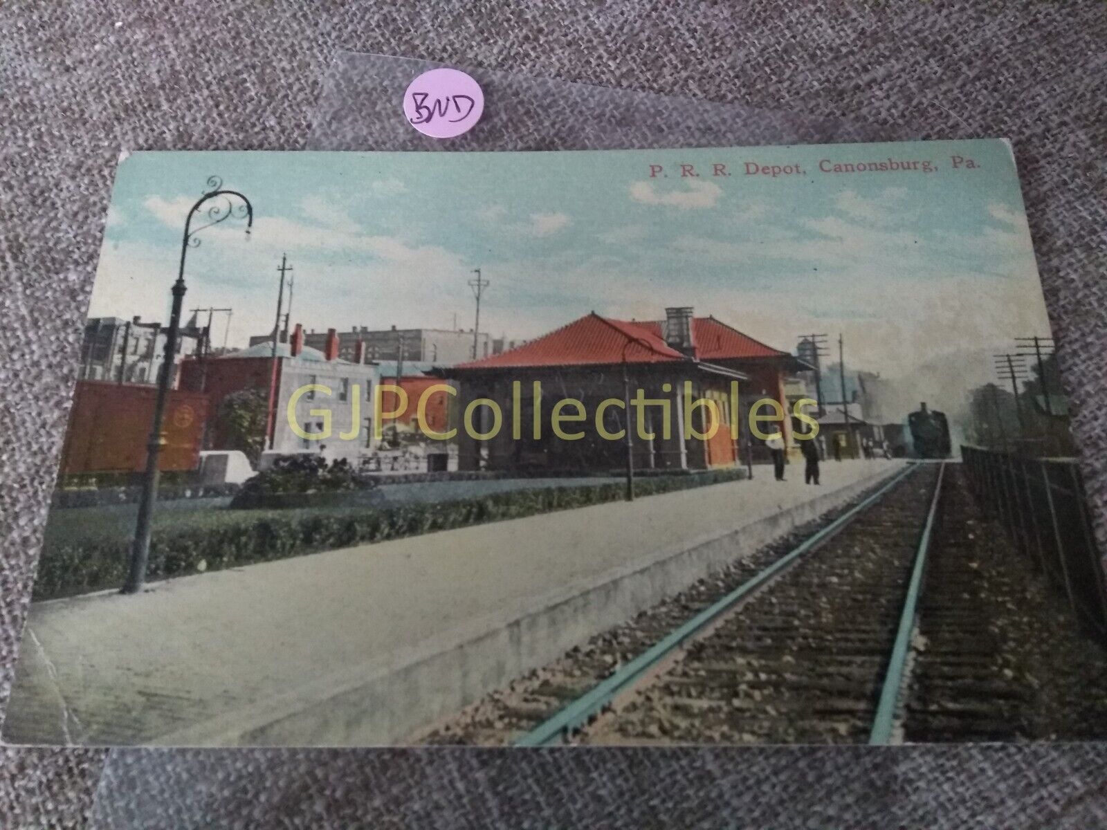 PBND Train or Station Postcard Railroad  RR P RR DEPOT CANONSBURG PA
