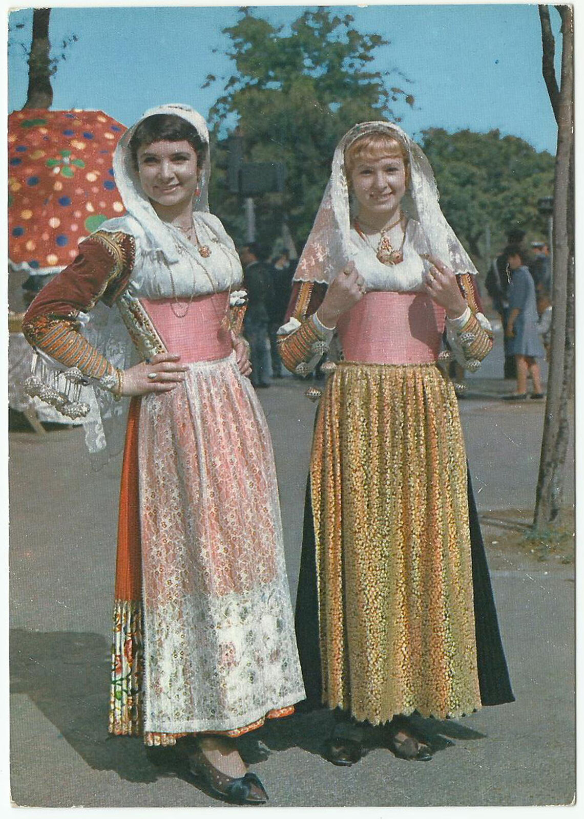 Sardinian Cavalcade, Vintage Postcard, Sardinian Costumes of Ittiri