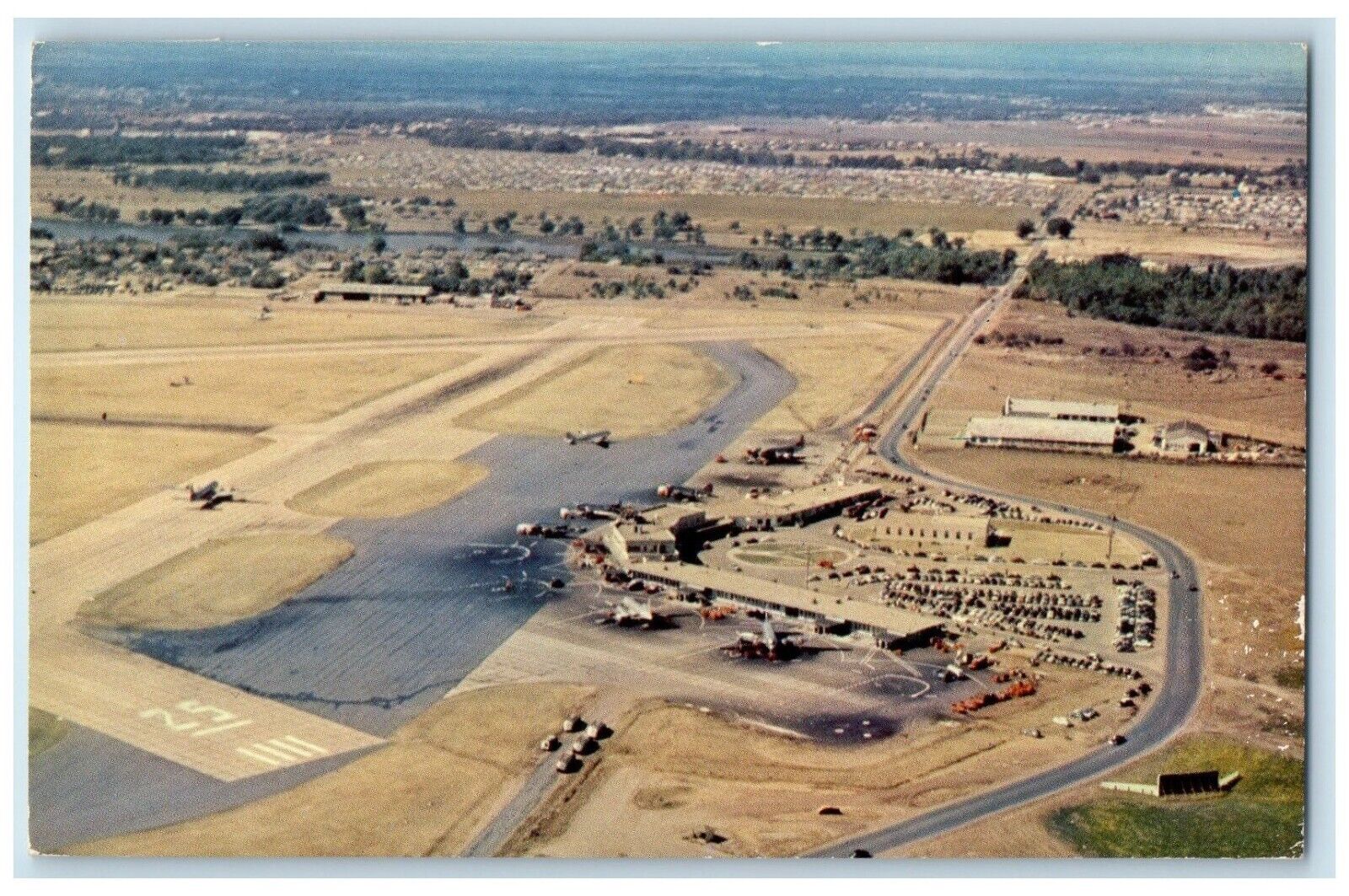 1960 Love Field Municipal Airport Central American Dallas Texas Vintage Postcard