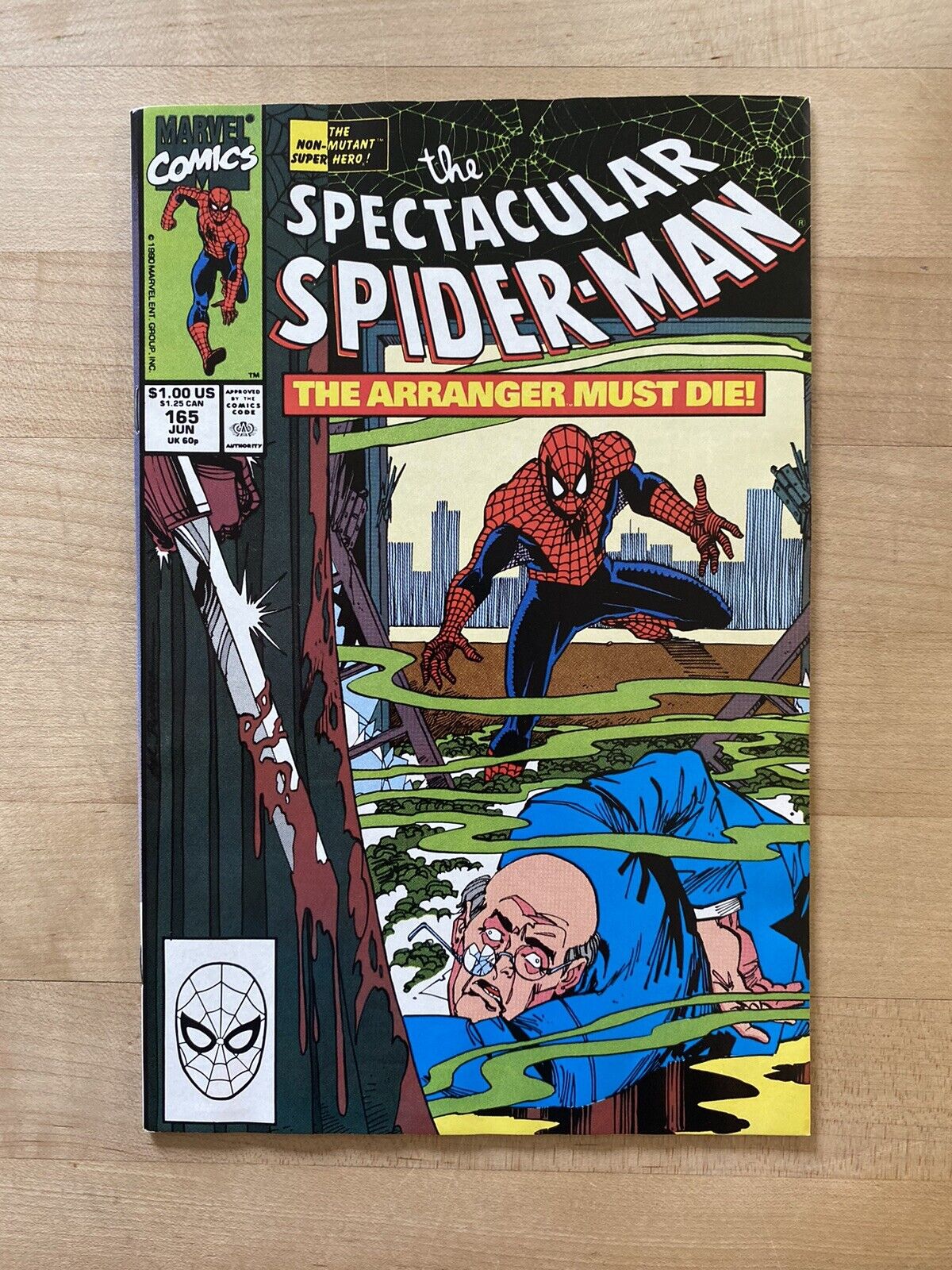 SPECTACULAR SPIDER-MAN #165 - 1ST KNIGHT AND FOGG, DEATH OF THE ARRANGER MARVEL