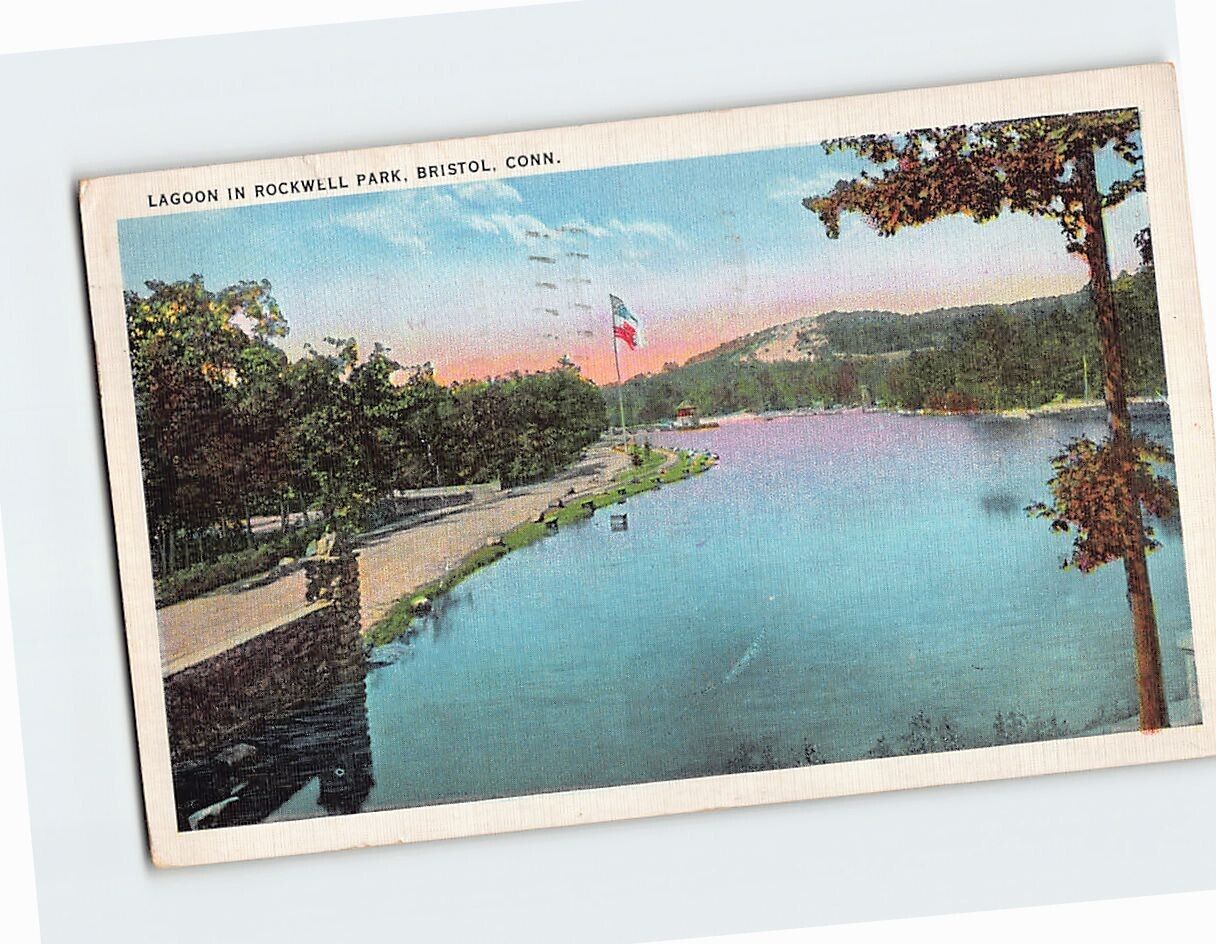 Postcard Lagoon in Rockwell Park Bristol Connecticut USA North America