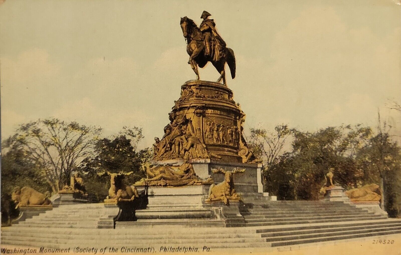 Washington Monument - Vintage Postcard - Philadelphia PA - 1907-1915 Era