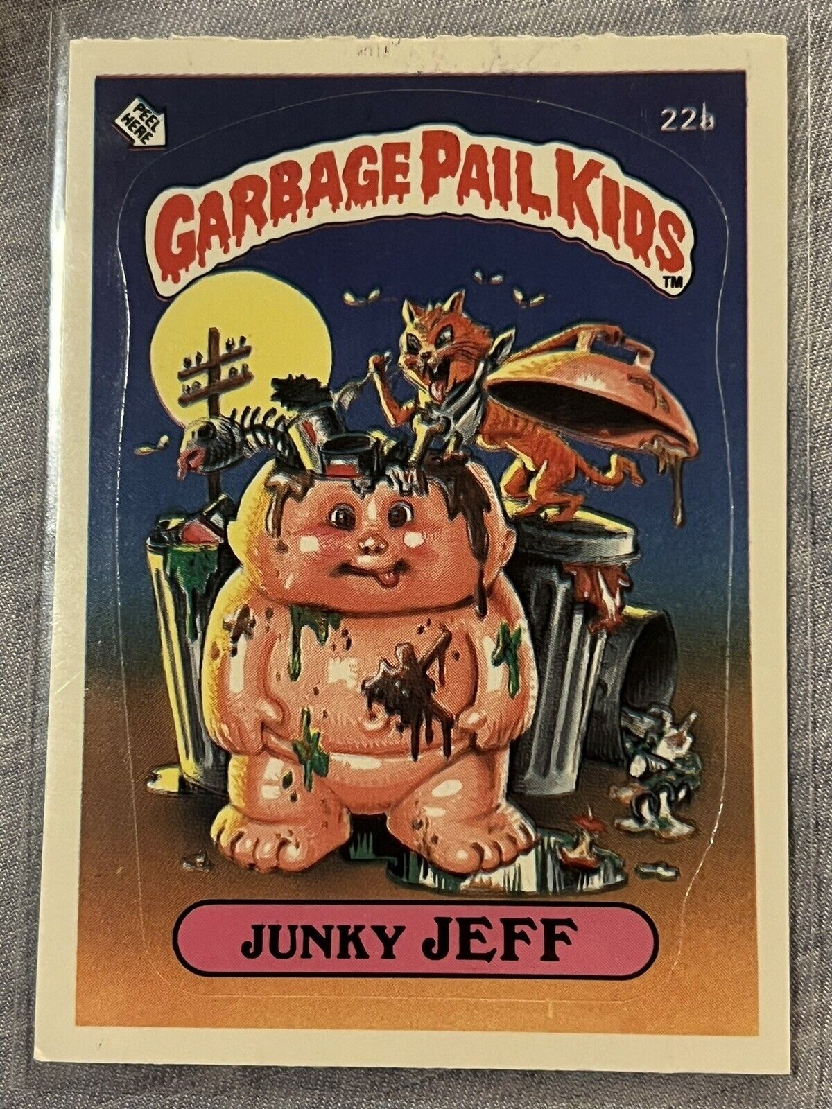 1985 Topps Garbage Pail Kids Series 1 Matte Card 22”b” Junky Jeff One-of-A-Kind