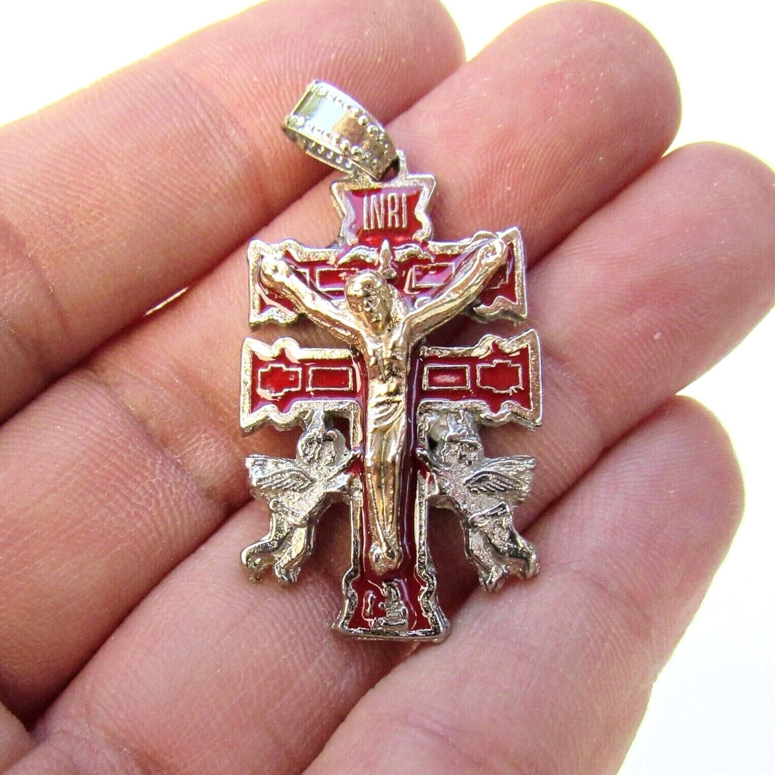 Amuleto Cruz de Caravaca Proteccion Total / Red Caravaca Cross Amulet Protection