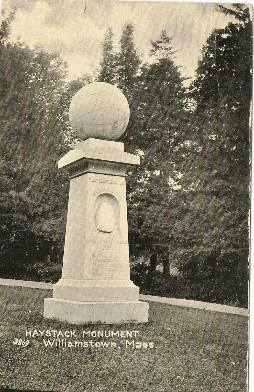 Postcard Massachusetts Williamstown Haystack Monument RPPC 1907 ABCFM