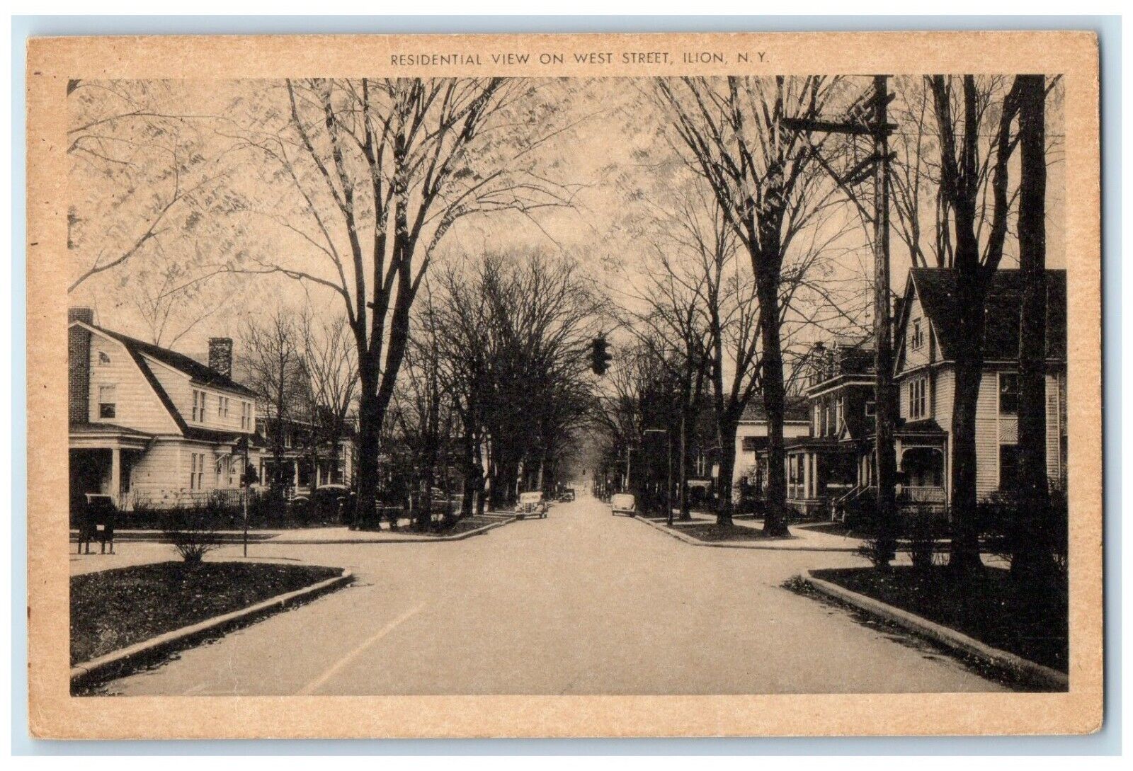 c1940 Residential View West Street Ilion New York NY Vintage Unposted Postcard