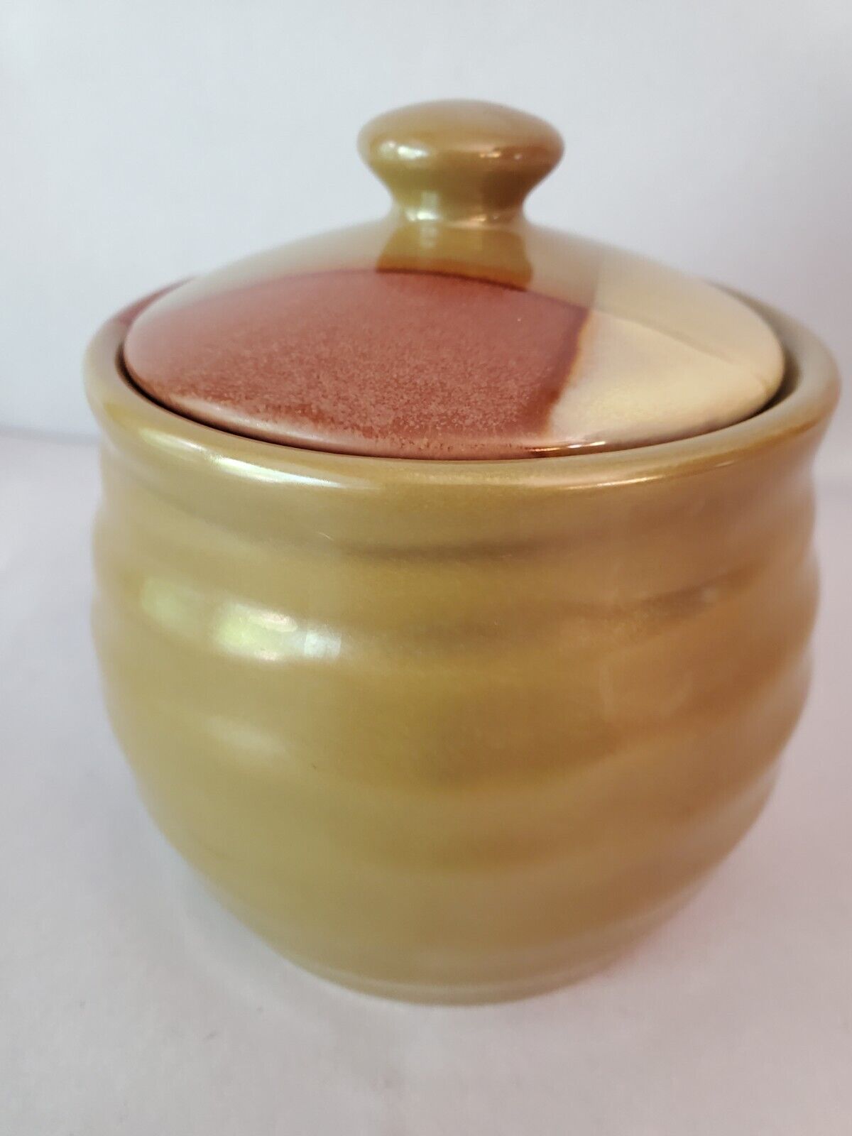 Vintage Sango China Gold Dust Sienna Sugar Bowl with Lid 