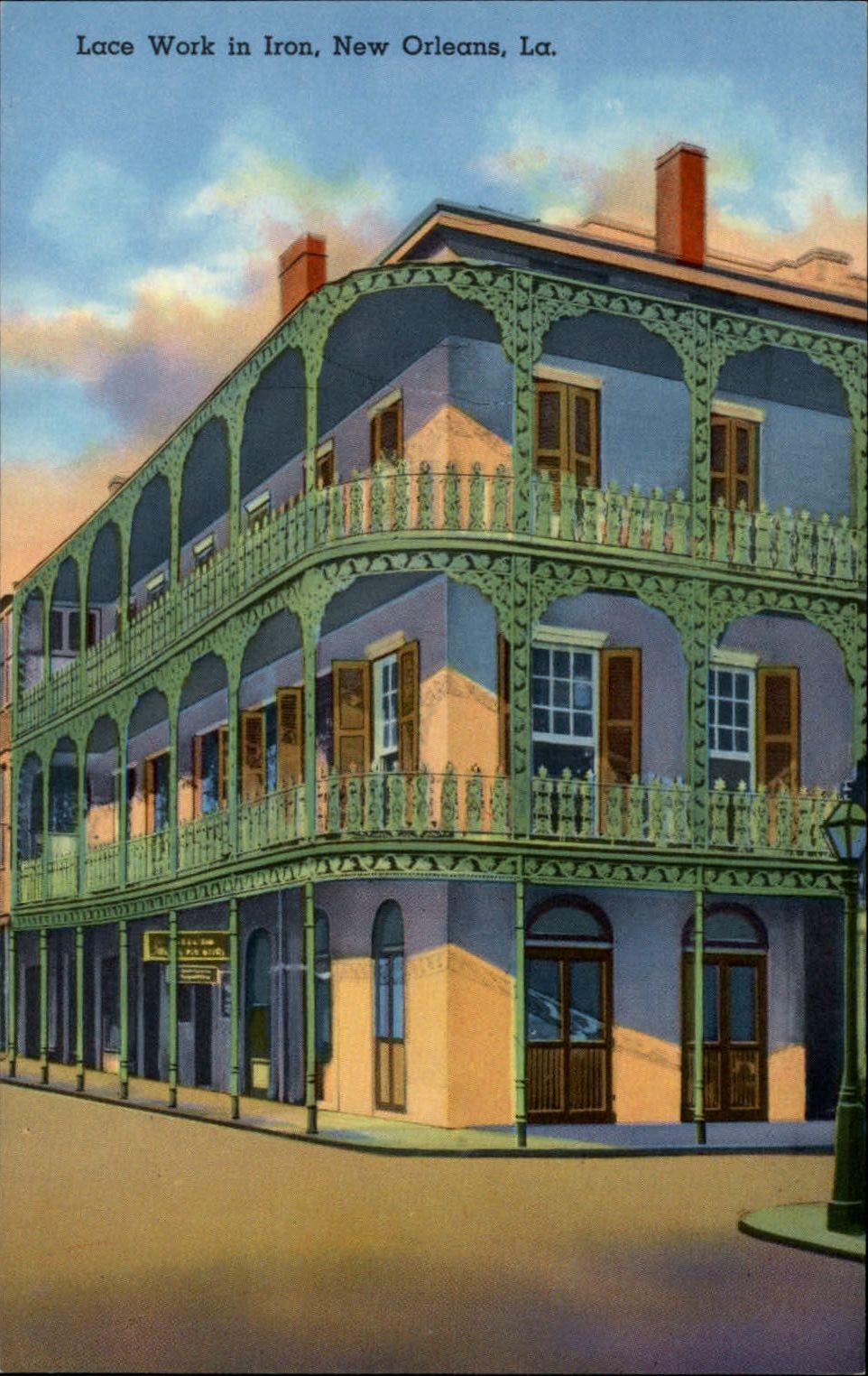 New Orleans Louisiana Lace Work in Iron railings ~ postcard sku079