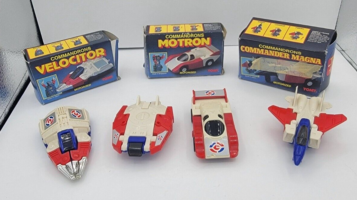 TOMY COMMANDRONS Set of 4 McDonalds Canada Vintage 1985 (Transformers/Gobots)