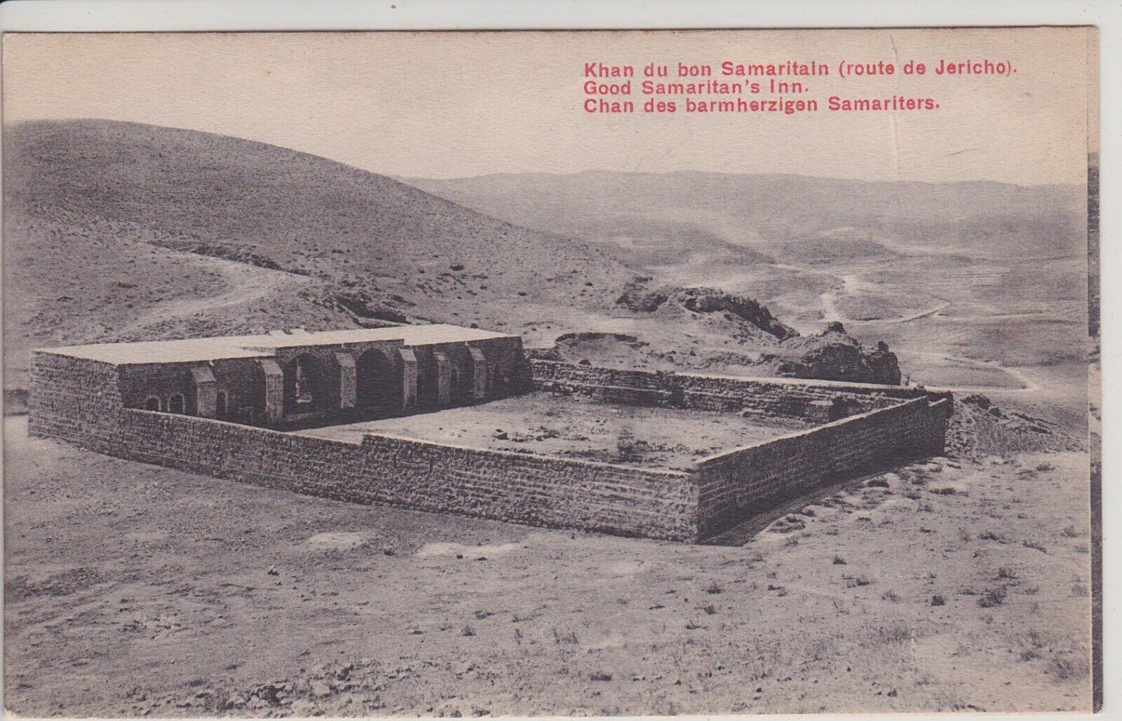 Jericho, Israel. Good Samaritan's Inn. Antique Postcard.