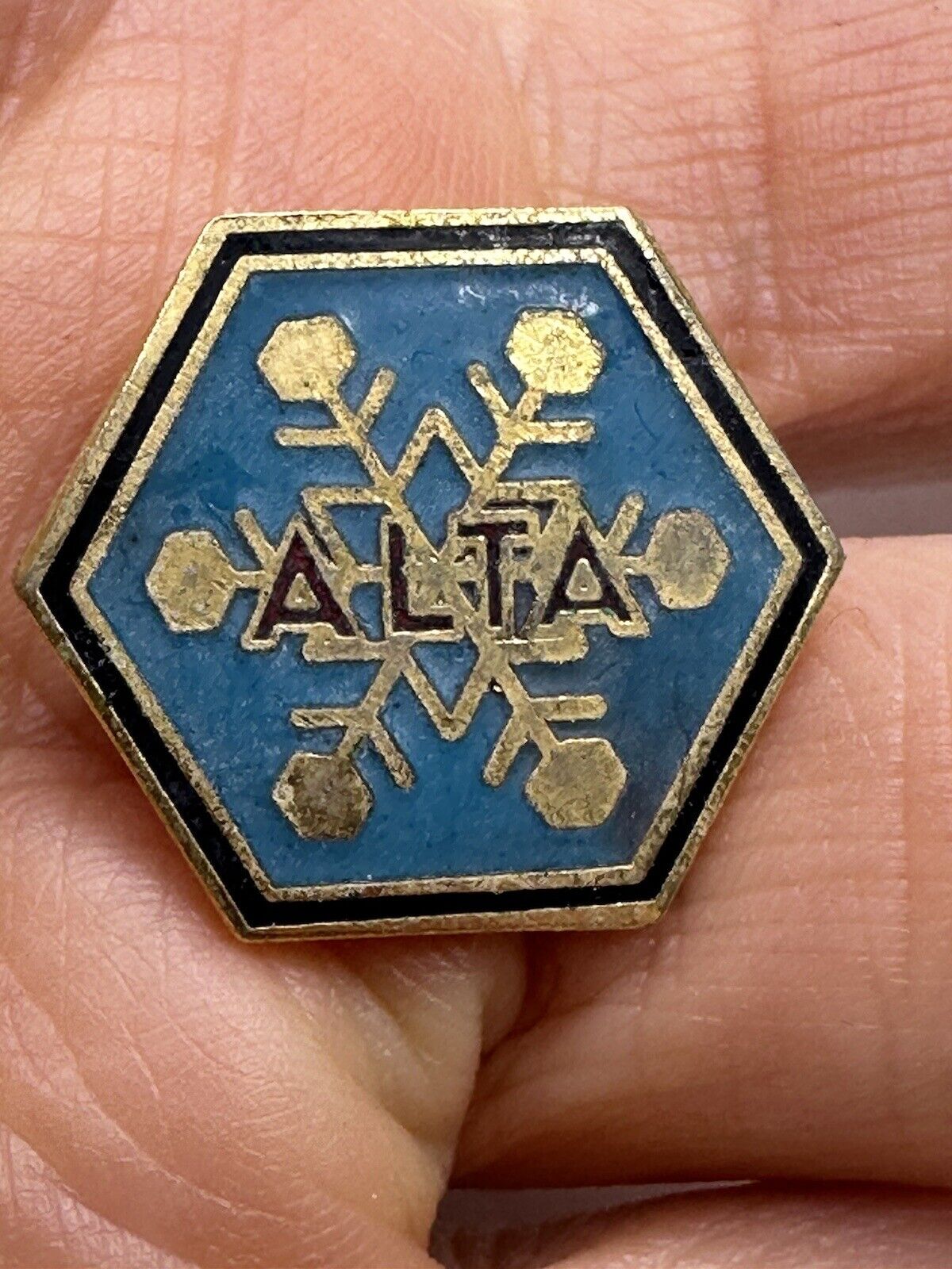 ALTA Ski Pin Badge UTAH Skiing Resort Souvenir Travel Lapel Blue
